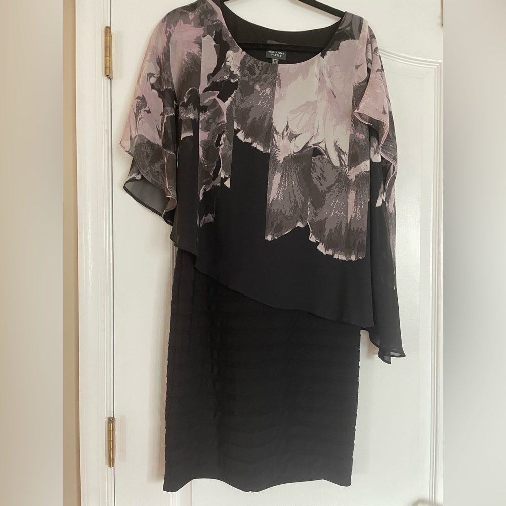 Black dress with attached shawl
